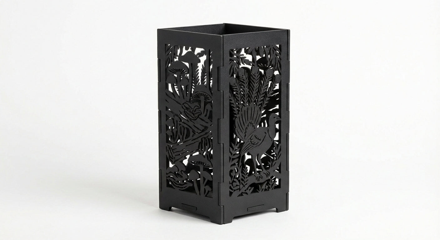 'The Bushwalk' Candle Lantern - Powdercoated Black