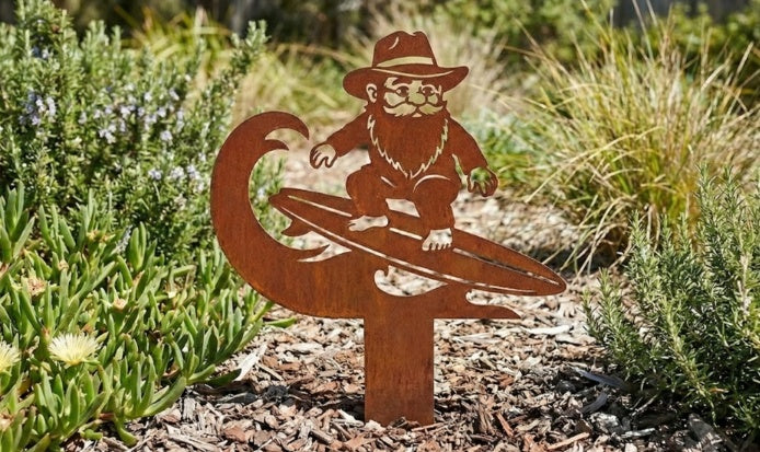 'The Surf's Up' Garden Gnome - Image 1 - Sunburnt Steel