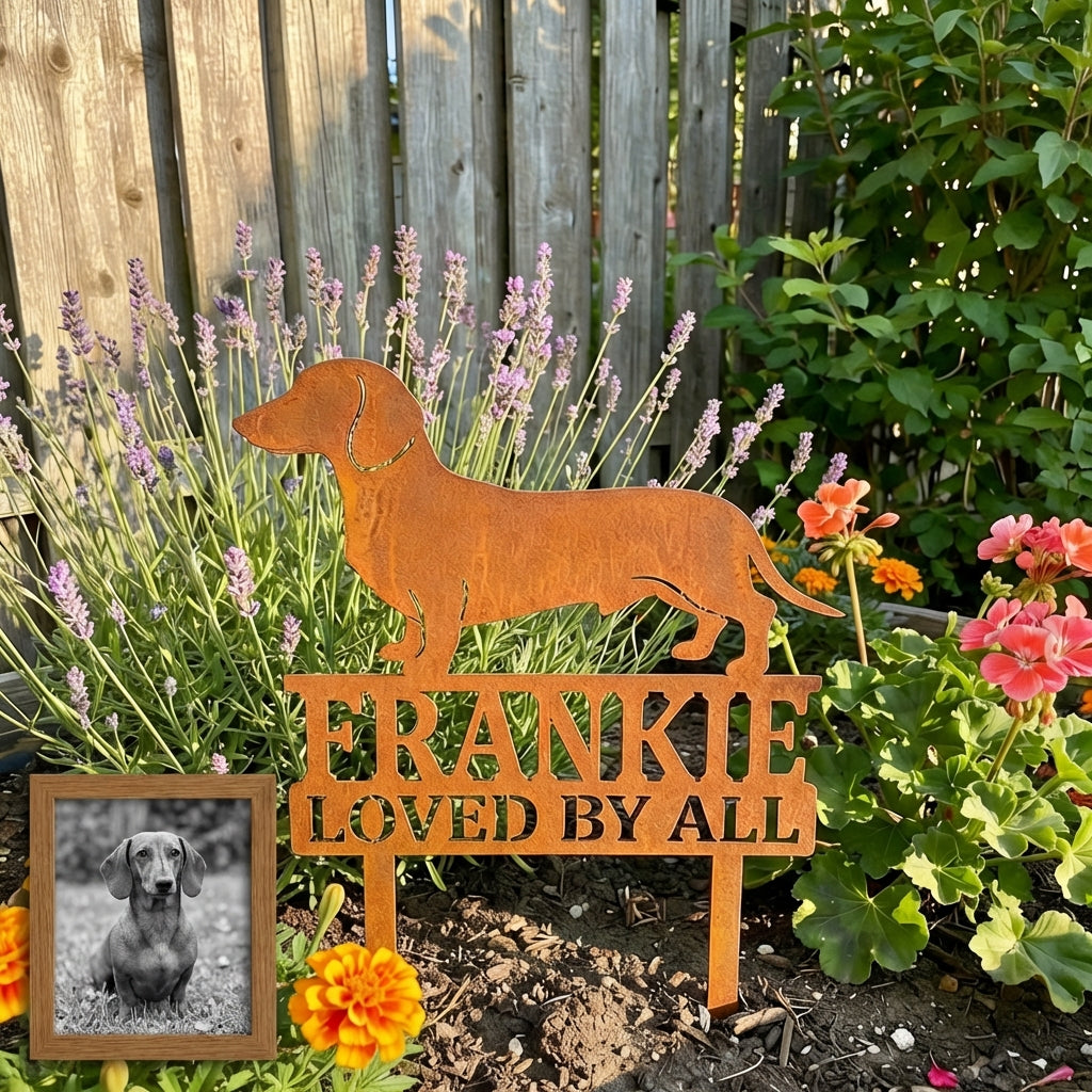 Custom Pet Memorial Garden Stake - Image 3 - Sunburnt Steel