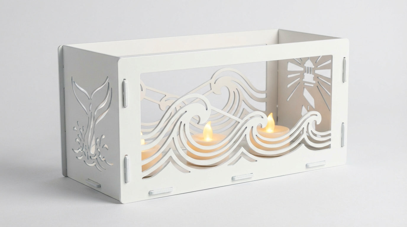 'The Tidal' Candle Lantern - Powdercoated White