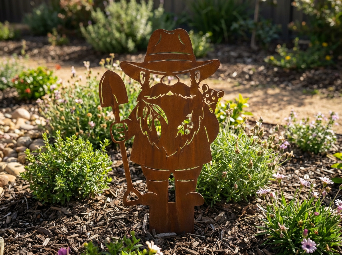 'The Bushman' Garden Gnome - Image 7 - Sunburnt Steel