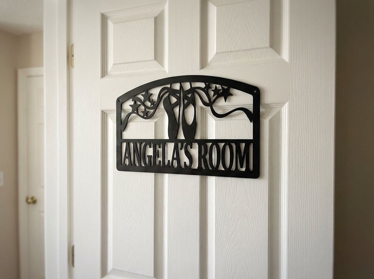 Ballet Shoes Room Sign - Image 4 - Sunburnt Steel