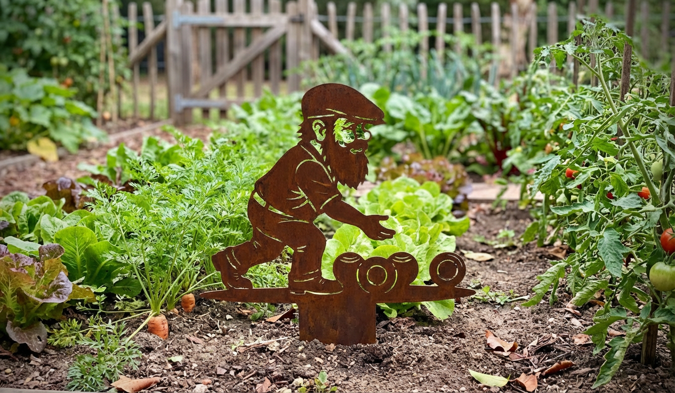 'The Bowler' Garden Gnome - Image 6 - Sunburnt Steel