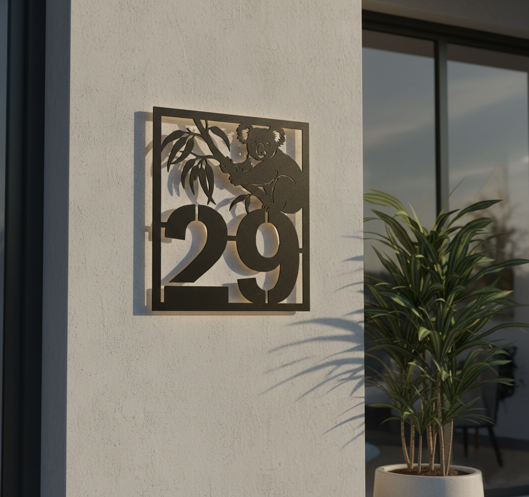 Square Koala House Number