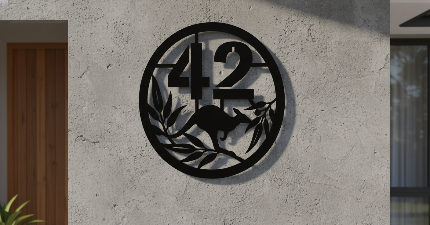 Circular Kangaroo House Number Main image