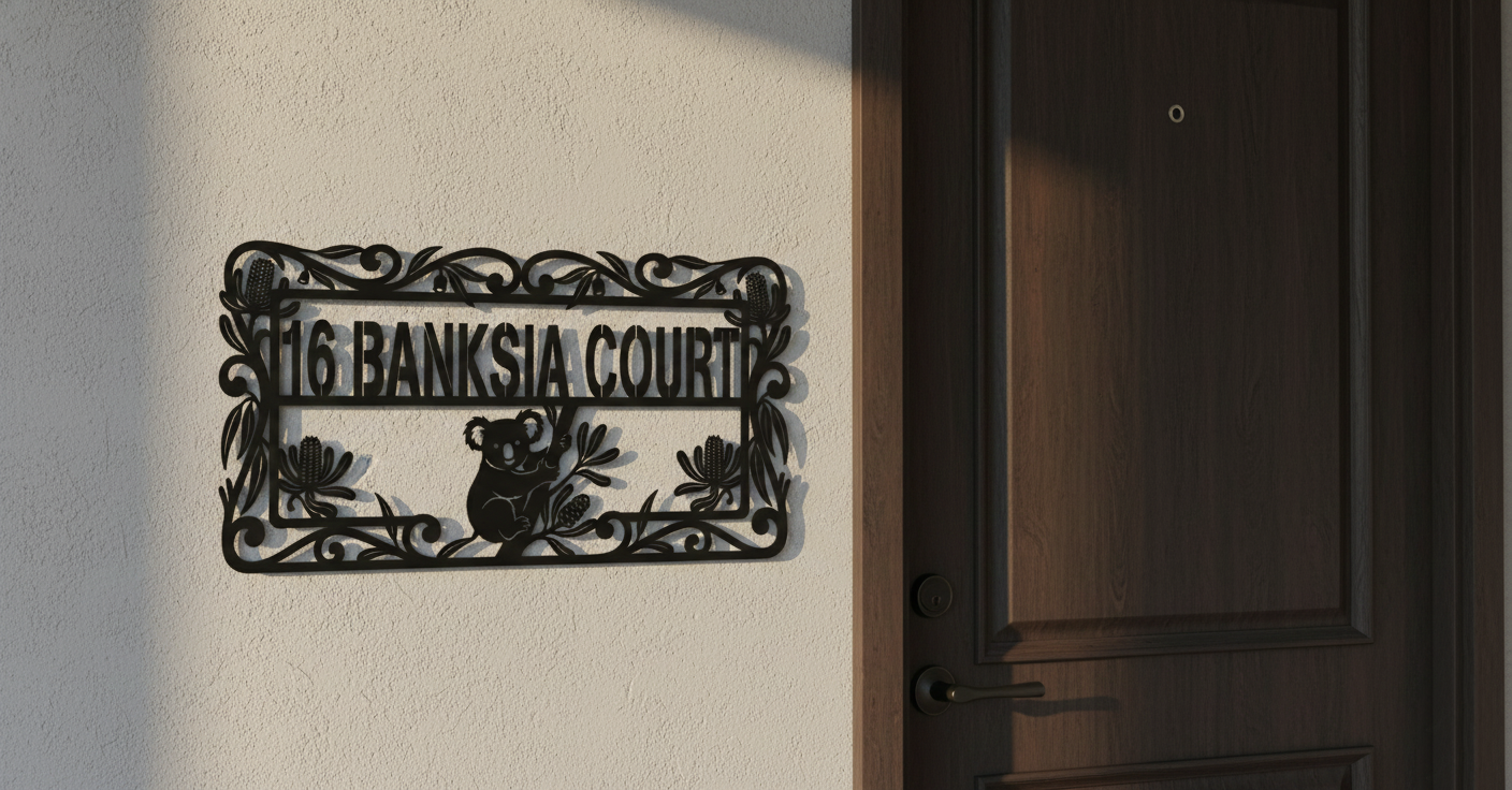 Rectangular Koala Address Sign
