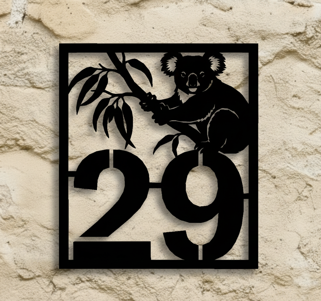 Square Koala House Number