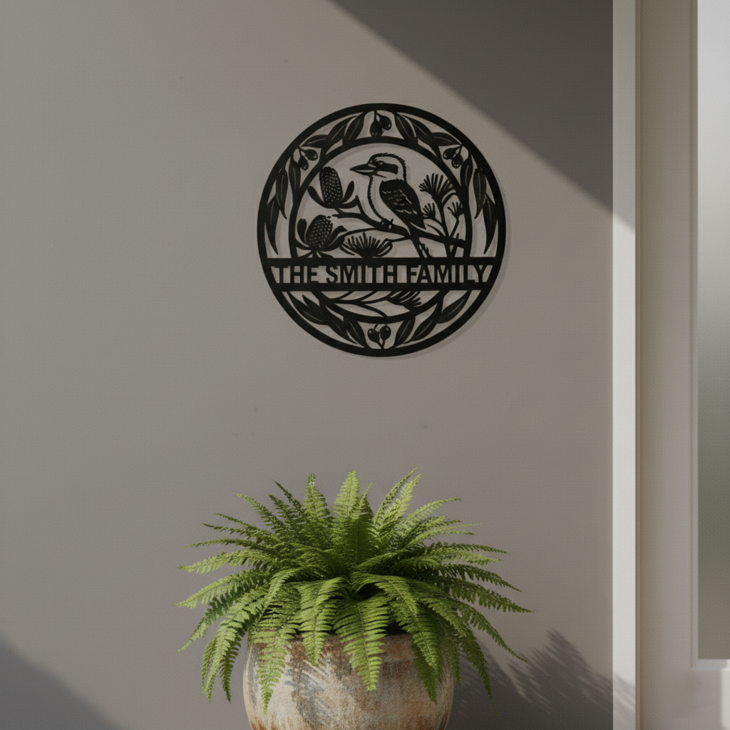 Custom Family Sign - Circular Kookaburra