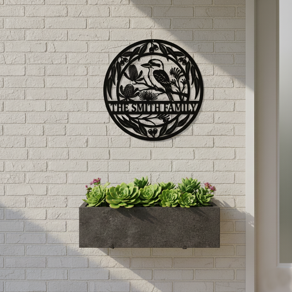 Custom Family Sign - Circular Kookaburra