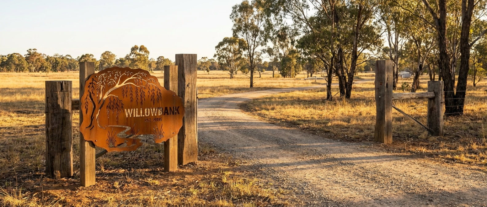 'The Creek Crossing' Waterside Sign