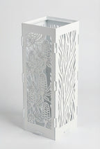 The Ember Tower Candle Lantern - Powdercoated White, grey background