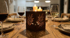 'The Wattle Light' Candle Lantern - Weathering Steel with lit tealight, lifestyle