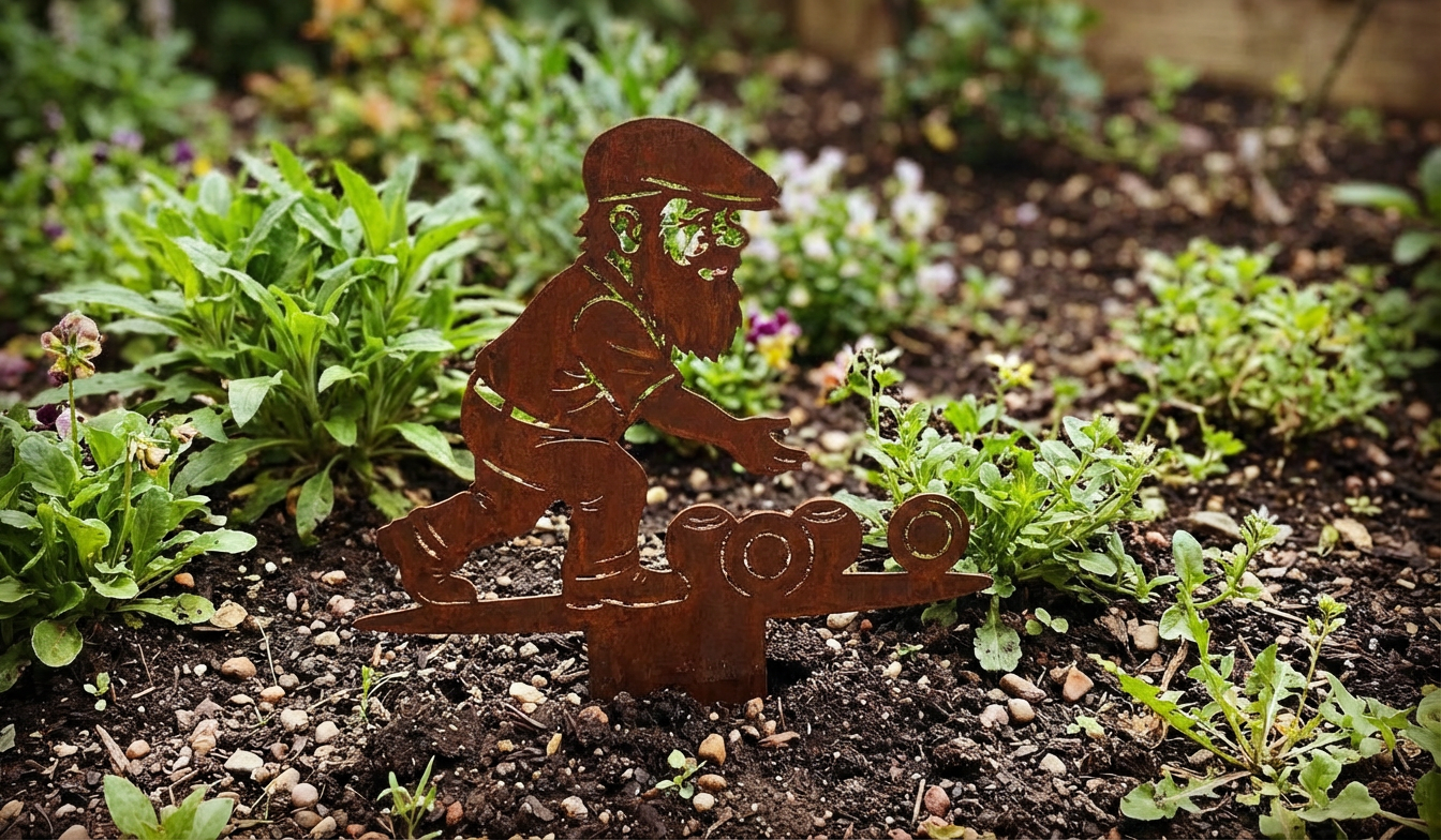 'The Bowler' Garden Gnome - Image 5 - Sunburnt Steel