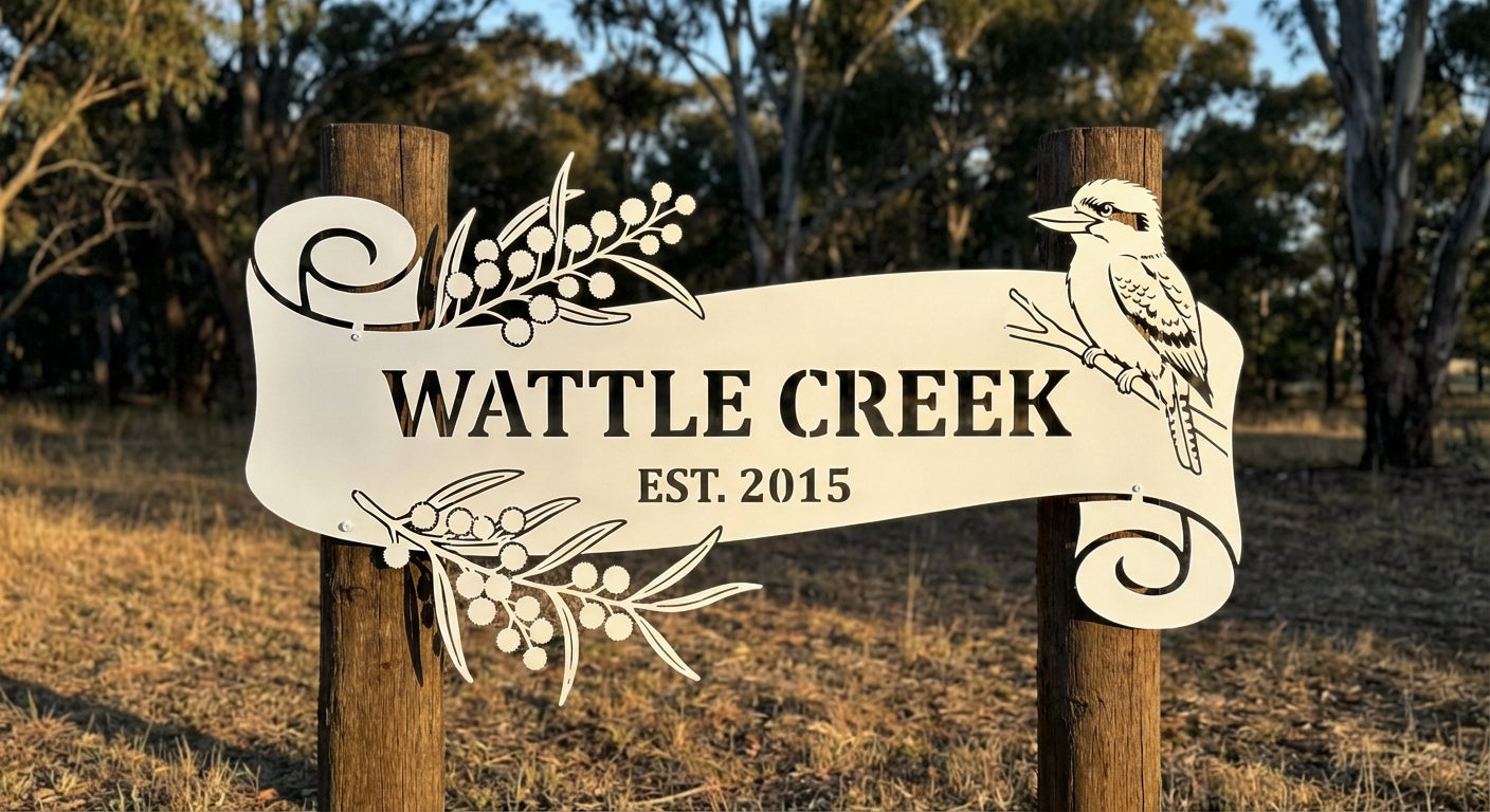 'The Kookaburra' Bush Block Sign